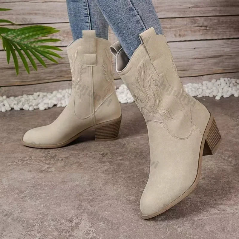 Sierra Bottes Santiag noires brodées