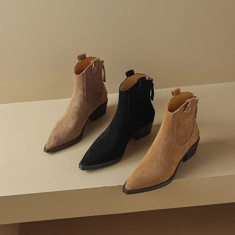 Carmel Bottines Santiags Suédine