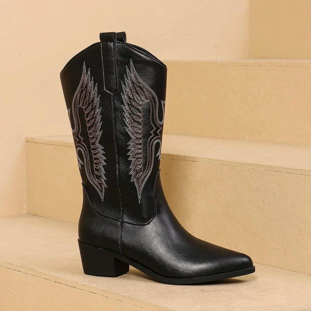 Orion Bottines Chelsea Brodées Mi‑Mollet