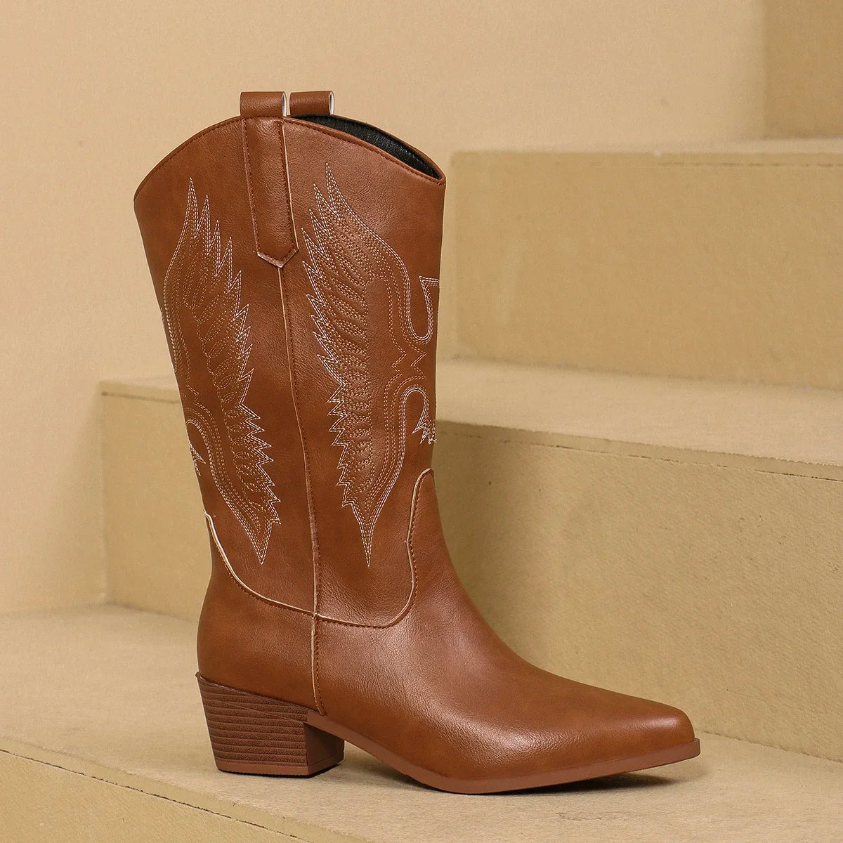Orion Bottines Chelsea Brodées Mi‑Mollet