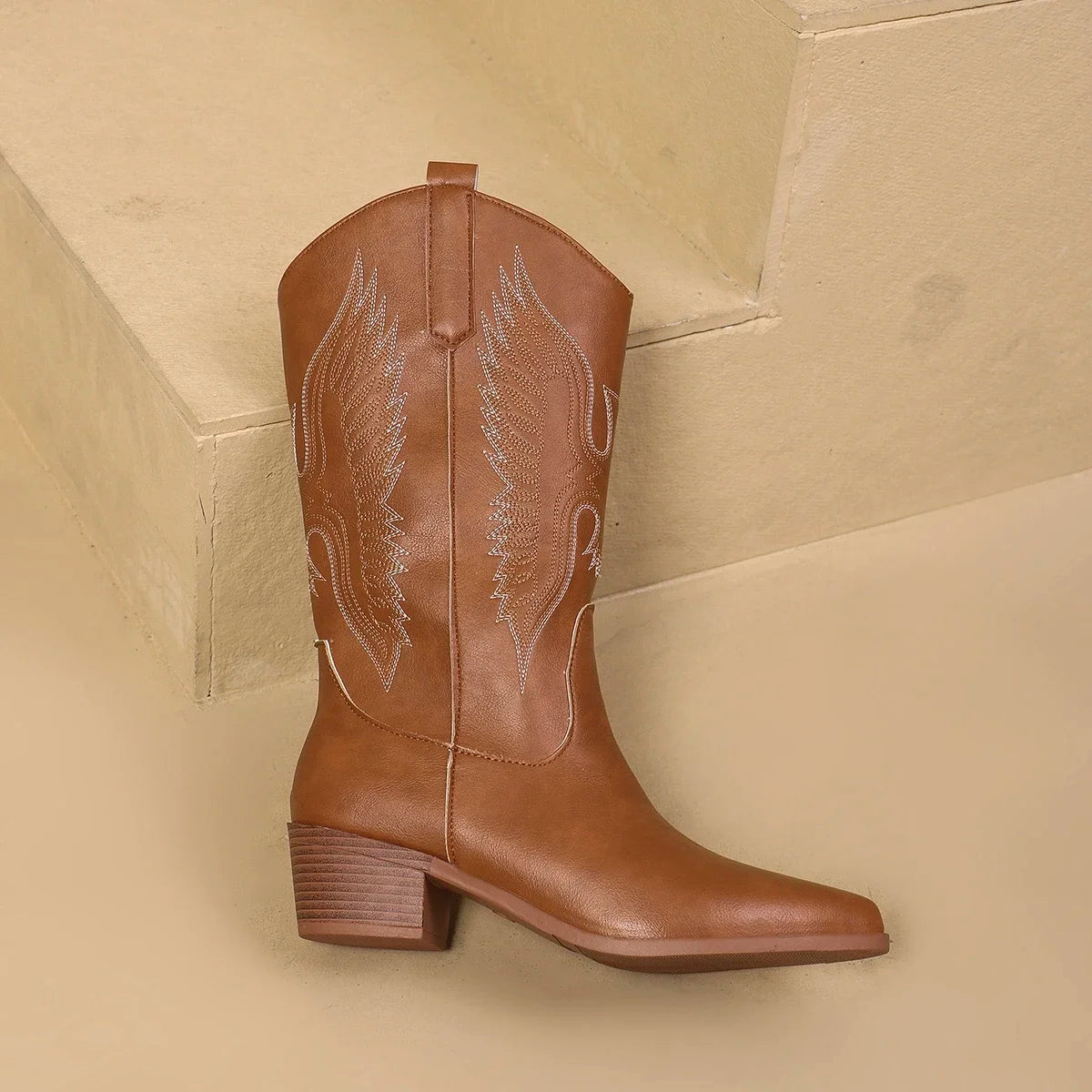 Orion Bottines Chelsea Brodées Mi‑Mollet