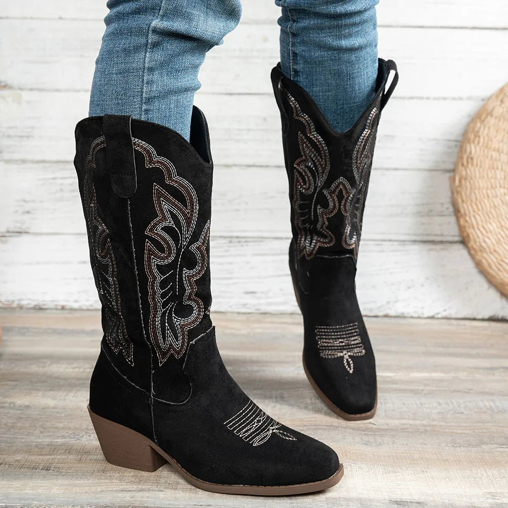 Dust Bottes cowboy brodées femme