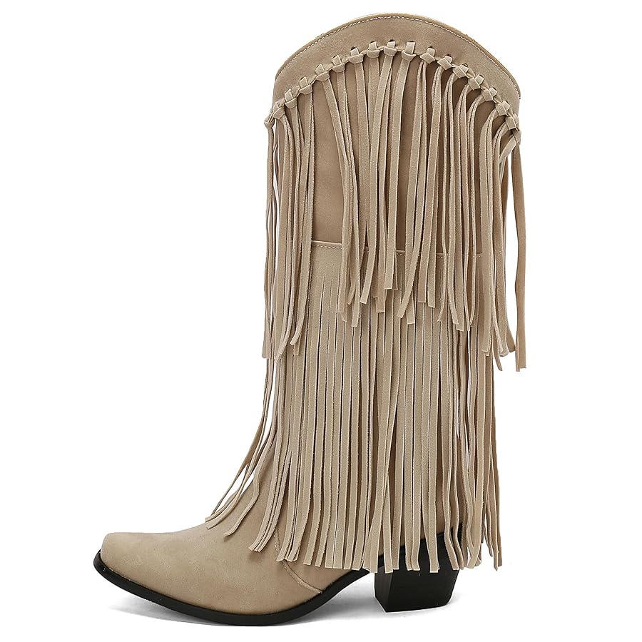 Navajo Bottes Santiags Suédine à Franges