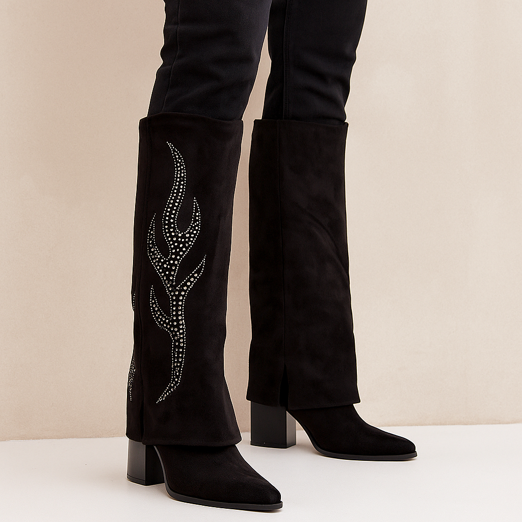 Flame Bottes Santiags Suédine