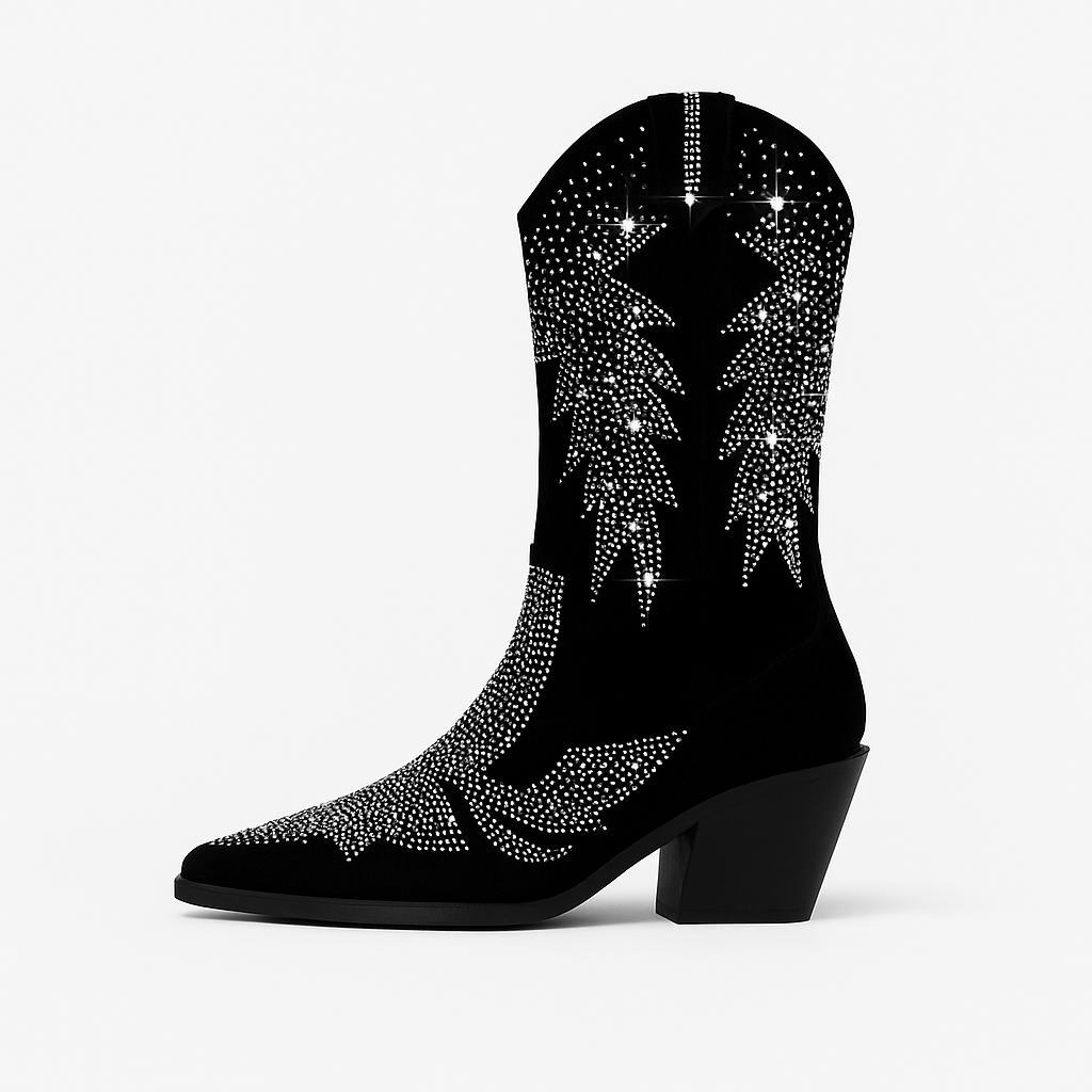 Sierra Nights Bottes cowboy femme brodées mi‑mollet