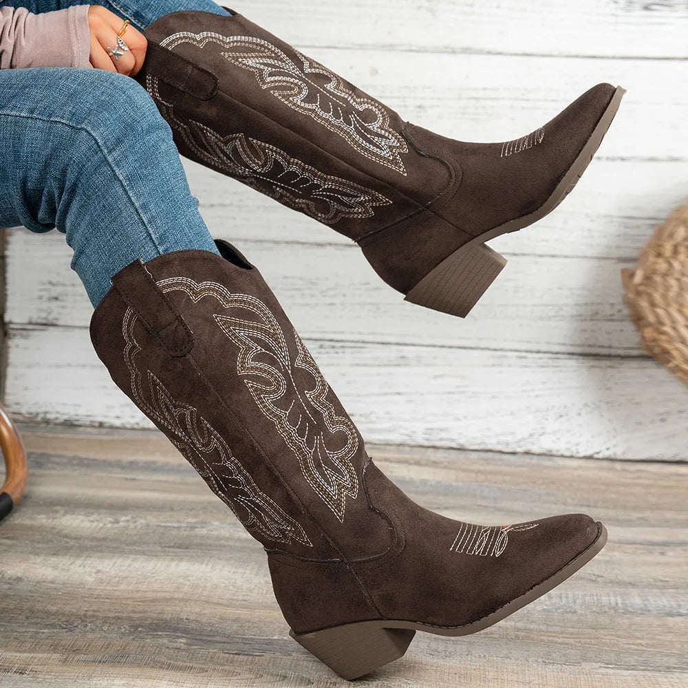 Dust Bottes cowboy brodées femme