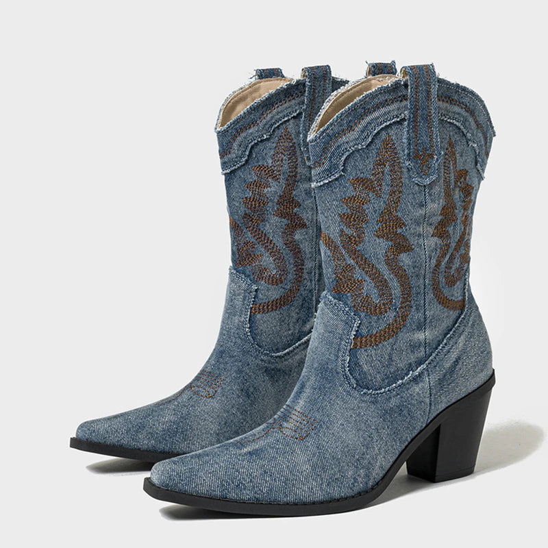 Liyke Bottes Santiag en Denim